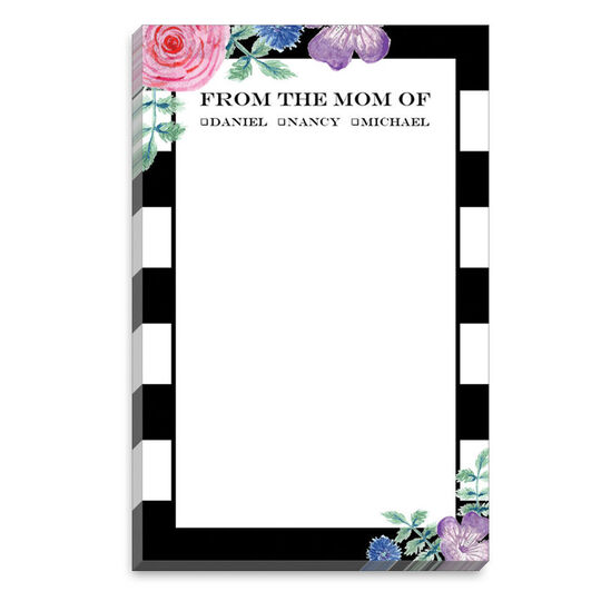Black Striped Floral Mommy Notepads